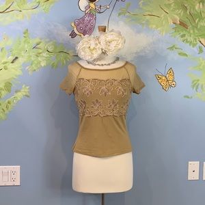 Adam pour Eve Partial Sheer Top Women size T4 & T5